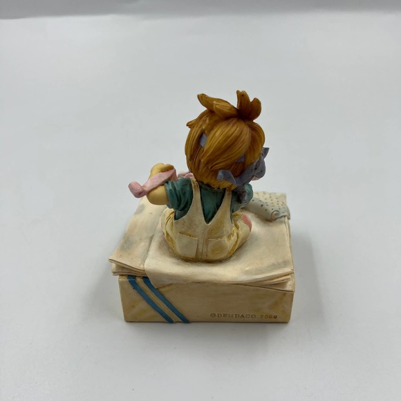 Life Lesson Bow-tied Box Resin Demdaco 2001 Woman Wrapping Gift Figurine - Picture 8 of 9